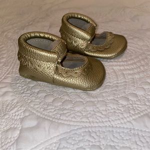 First steps baby girls gold moccasins